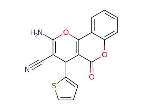 2-amino-5-oxo-4-(2-thienyl)-4H,5H-pyrano[3,2-c]chromene-3-carbonitrile