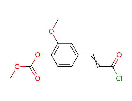 Molecular Structure of 42381-61-3 (3-methoxy-4-methoxycarbonyloxy-cinnamoyl chloride)