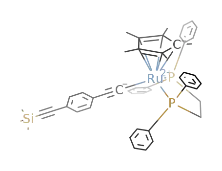 Molecular Structure of 1318759-19-1 ([Ru(CCC<sub>6</sub>H<sub>4</sub>CCSi(CH<sub>3</sub>)3)(1,2-bis(diphenylphosphino)ethane)(C<sub>5</sub>(CH<sub>3</sub>)5)])