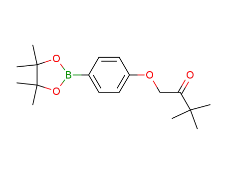 Molecular Structure of 1008139-19-2 (3,3-dimethyl-1-(4-(4,4,5,5-tetramethyl-1,3,2-dioxaborolan-2-yl)phenoxy)butan-2-one)