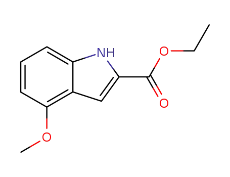 Molecular Structure of 43142-25-2 (1H-Indole-2-carboxylic acid, 4-methoxy-, ethyl ester)