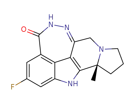Molecular Structure of 1446261-44-4 ((R)-2-fluoro-10a-methyl-7,8,9,10,10a,11-hexahydro-5,6,7a,11-tetraazacyclohepta[def]cyclopenta[a]fluoren-4(5H)-one)