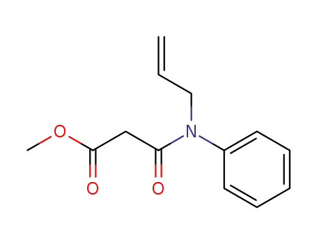 Molecular Structure of 142613-16-9 (Propanoic acid, 3-oxo-3-(phenyl-2-propenylamino)-, methyl ester)
