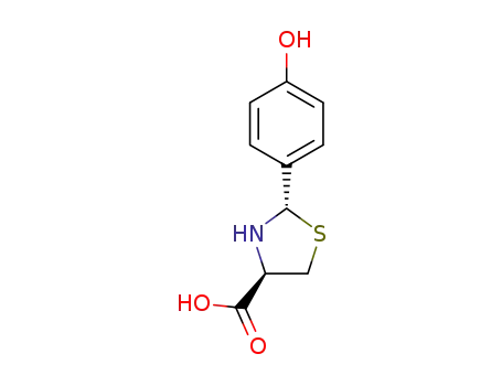 Molecular Structure of 69588-11-0 (2-(4-HYDROXY-PHENYL)-THIAZOLIDINE-4-CARBOXYLIC ACID)