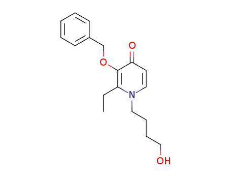 Molecular Structure of 739342-23-5 (3-(benzyloxy)-2-ethyl-1-(4-hydroxybutyl)pyridin-4(1H)-one)