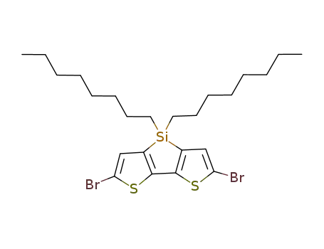 Molecular Structure of 1160106-14-8 (2,6-DibroMo-4,4-dioctyl-4H-silolo[3,2-b:4,5-b']dithiophene)