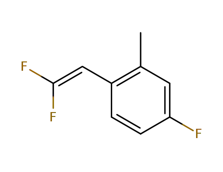 Molecular Structure of 63082-40-6 (Benzene, 1-(2,2-difluoroethenyl)-4-fluoro-2-methyl-)