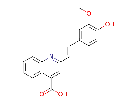 Molecular Structure of 108153-79-3 ((E)-2-(4-hydroxy-3-methoxystyryl)quinoline-4-carboxylic acid)