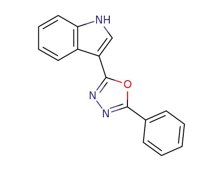 Molecular Structure of 54584-06-4 (1H-Indole, 3-(5-phenyl-1,3,4-oxadiazol-2-yl)-)