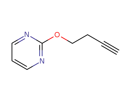 Molecular Structure of 111097-47-3 (Pyrimidine, 2-(3-butynyloxy)- (9CI))