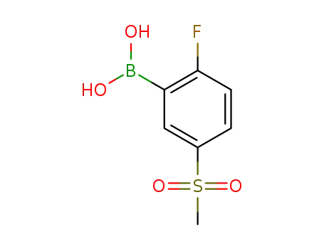 Molecular Structure of 1313617-71-8 (2-fluoro-5-(methylsulfonyl)phenylboronic acid)