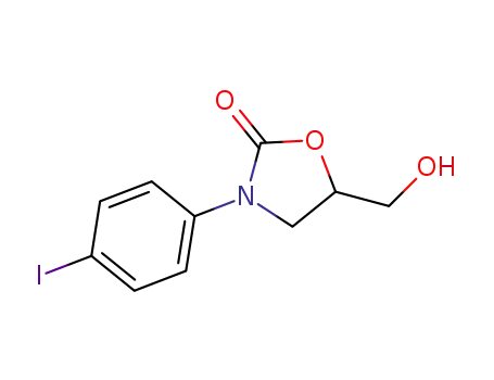 Molecular Structure of 84460-41-3 (5-HYDROXYMETHYL-3-(4-IODOPHENYL)-2-OXAZOLIDINONE)