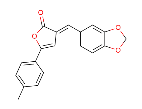 Molecular Structure of 84023-89-2 (2(3H)-Furanone, 3-(1,3-benzodioxol-5-ylmethylene)-5-(4-methylphenyl)-)
