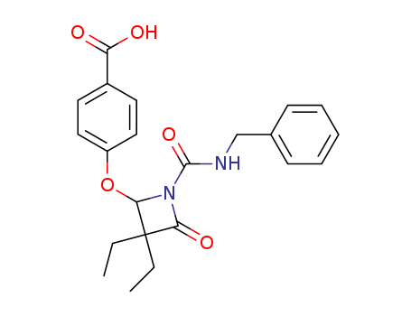 4-((4-CARBOXYPHENYL)OXY)-3,3-DIETHYL-1-((BENZYLAMINO)CARBONYL)-2-AZETIDIN-1-YLNE