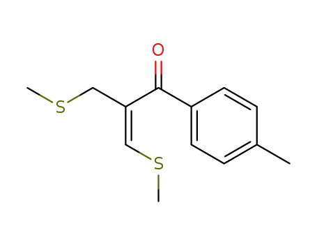 Molecular Structure of 82238-83-3 (2-Propen-1-one,
1-(4-methylphenyl)-3-(methylthio)-2-[(methylthio)methyl]-, (E)-)