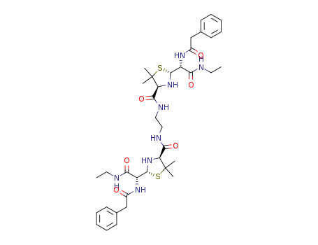 Molecular Structure of 142762-73-0 (2-Thiazolidineacetamide,4,4'-[1,2-ethanediylbis(iminocarbonyl)]bis[N-ethyl-5,5-dimethyl-a-[(phenylacetyl)amino]-, (aR,a'R,2R,2'R,4S,4'S)- (9CI))