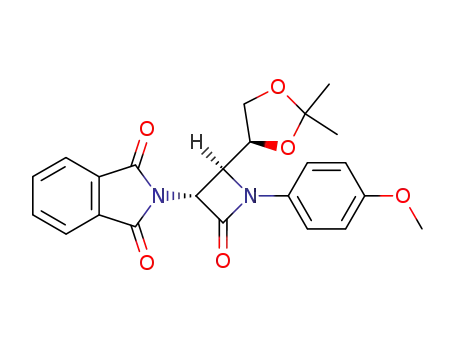 Molecular Structure of 141040-23-5 (trans-(3R,4S)-1-(4-methoxyphenyl)-3-phthalimido-4-<(1'S)-1',2'-O-isopropylideneethyl>-2-azetidinone)