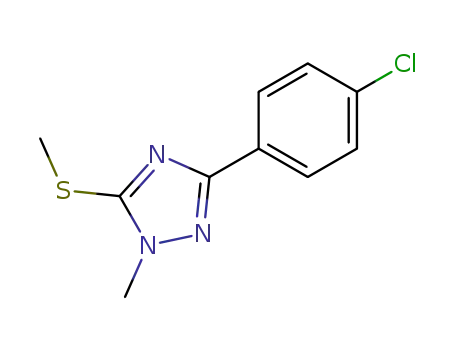 Molecular Structure of 57295-56-4 (3-(4-chlorophenyl)-1-methyl-5-(methylsulfanyl)-1H-1,2,4-triazole)