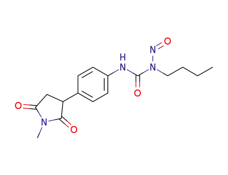Molecular Structure of 72676-69-8 (1-butyl-3-[4-(1-methyl-2,5-dioxopyrrolidin-3-yl)phenyl]-1-nitrosourea)