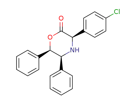 Molecular Structure of 144744-27-4 ((3R,5S,6R)-2,3,5,6-Tetrahydro-3-(p-chlorophenyl)-5,6-diphenyl-1,4-oxazin-2-one)