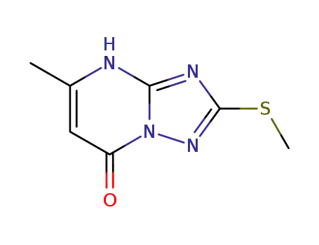 Molecular Structure of 89853-03-2 ([1,2,4]Triazolo[1,5-a]pyrimidin-7(4H)-one, 5-methyl-2-(methylthio)-)