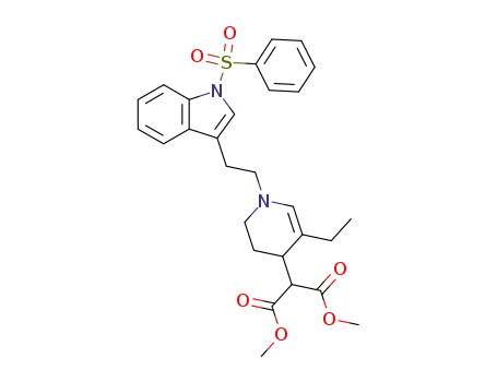 2-{1-[2-(1-Benzenesulfonyl-1H-indol-3-yl)-ethyl]-5-ethyl-1,2,3,4-tetrahydro-pyridin-4-yl}-malonic acid dimethyl ester
