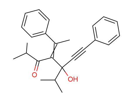 Molecular Structure of 138008-57-8 (6-Heptyn-3-one,
5-hydroxy-2-methyl-5-(1-methylethyl)-7-phenyl-4-(1-phenylethylidene)-)
