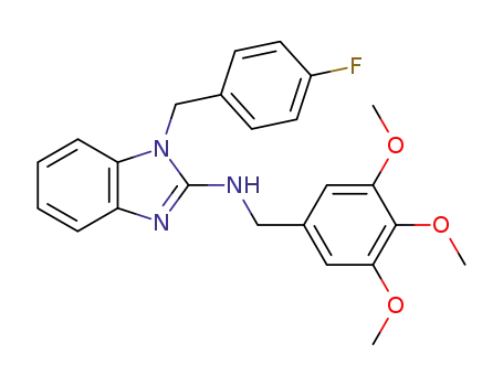 Molecular Structure of 144836-36-2 ([1-(4-Fluoro-benzyl)-1H-benzoimidazol-2-yl]-(3,4,5-trimethoxy-benzyl)-amine)