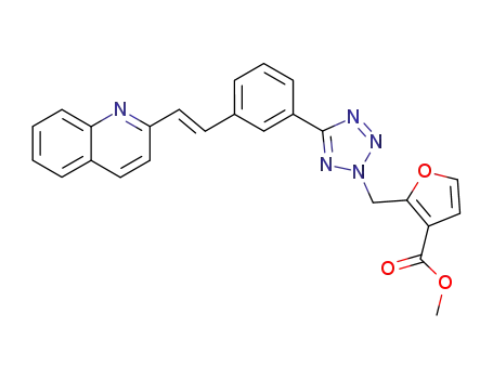 3-Furancarboxylic acid,
2-[[5-[3-[2-(2-quinolinyl)ethenyl]phenyl]-2H-tetrazol-2-yl]methyl]-, methyl
ester, (E)-