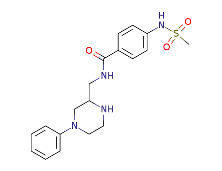 Molecular Structure of 135036-03-2 (4-((methylsulfonyl)amino)-N-((4-phenylpiperazin-2-yl)methyl)benzamide)
