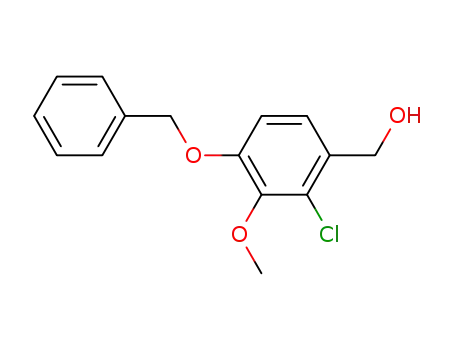 Molecular Structure of 110038-87-4 (2-Chloro-3-methoxy-4-(phenylmethoxy)benzenemethanol)