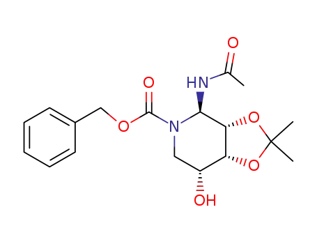 (+)-(2R,3S,4R,5R)-2-acetamido-N-(benzyloxycarbonyl)-3,4-O-isopropylidene-3,4,5-piperidinetriol