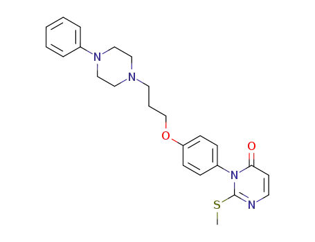 Molecular Structure of 119321-60-7 (2-(methylsulfanyl)-3-{4-[3-(4-phenylpiperazin-1-yl)propoxy]phenyl}pyrimidin-4(3H)-one)
