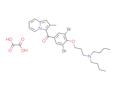 Molecular Structure of 79285-48-6 ([3,5-Dibromo-4-(3-dibutylamino-propoxy)-phenyl]-(2-methyl-indolizin-3-yl)-methanone; compound with oxalic acid)