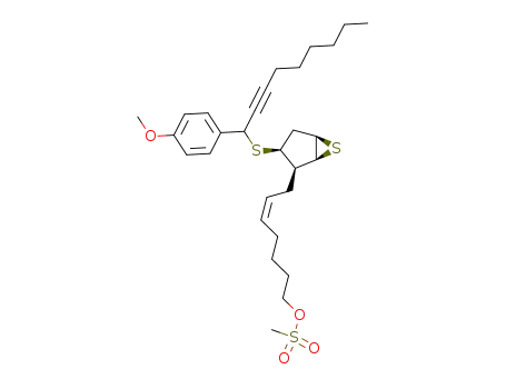 (Z)-(1RS,3SR,4SR,5SR)-4-<7-<(methanesulfonyl)oxy>-2-heptenyl>-5-<1-(4-methoxyphenyl)non-2-ynylthio>-2-thiabicyclo<3.1.0>hexane