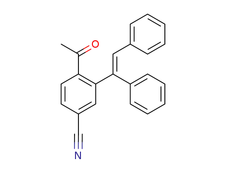 Molecular Structure of 1338081-78-9 ((E)-4-acetyl-3-(1,2-diphenylvinyl)benzonitrile)