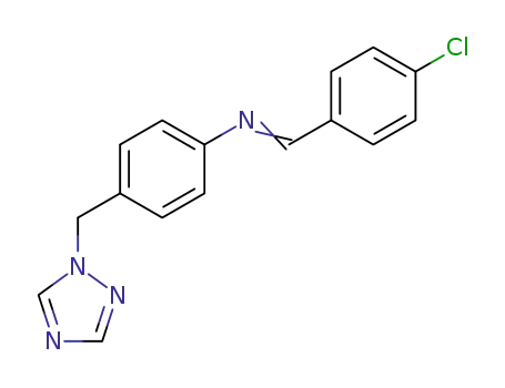 Molecular Structure of 127988-30-1 (N-(4-chlorobenzal)-4-(1H-1,2,4-triazol-1-ylmethyl)benzeneamine)