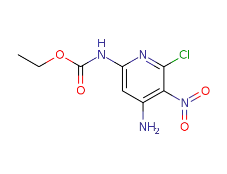 Molecular Structure of 6502-04-1 (ethyl (4-amino-6-chloro-5-nitropyridin-2-yl)carbamate)