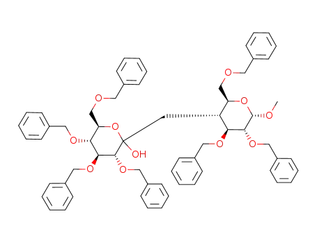 Methyl 2,3,6-Tri-O-benzyl-4-deoxy-4-C-(3,4,5,7-tetra-O-benzyl-1-deoxy-D-gluco-2-heptulopyranos-1-yl)-α-D-glucopyranoside
