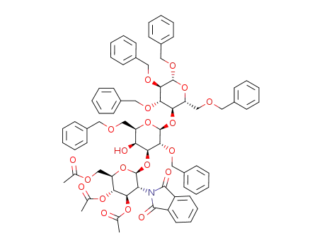 Benzyl-O-(3,4,6-tri-O-acetyl-2-desoxy-2-phthalimido-β-D-glucopyranosyl)-(1->3)-O-(2,6-di-O-benzyl-β-D-galactopyranosyl)-(1->4)-2,3,6-tri-O-benzyl-β-D-glucopyranosid