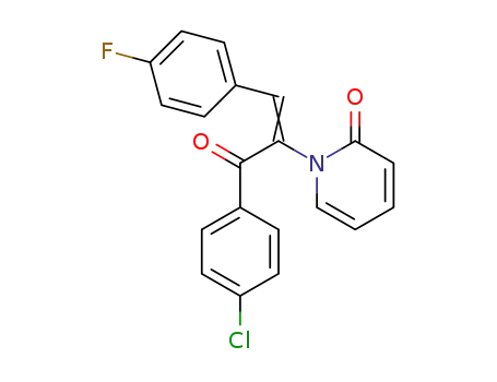 Molecular Structure of 104941-02-8 (1-[(Z)-1-[(4-chlorophenyl)carbonyl]-2-(4-fluorophenyl)ethenyl]pyridin-2(1H)-one)