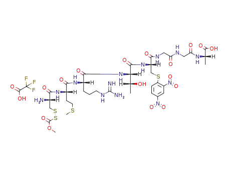 Molecular Structure of 120386-70-1 (H-Cys(Scm)-Met-Arg-Thr-Cys(Dnp)-Gly-Gly-Ala-OH*Tfa)