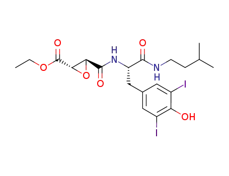 L-trans-epoxysuccinyl-3,5-diiodo-L-tyrosylamido(3-methyl)butane ethylester