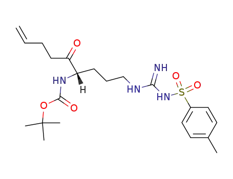 Carbamic acid,
[1-[3-[[imino[[(4-methylphenyl)sulfonyl]amino]methyl]amino]propyl]-2-oxo
-5-hexenyl]-, 1,1-dimethylethyl ester, (S)-
