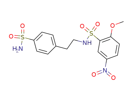 Molecular Structure of 81514-23-0 (2-Methoxy-5-nitro-N-[2-(4-sulfamoyl-phenyl)-ethyl]-benzenesulfonamide)