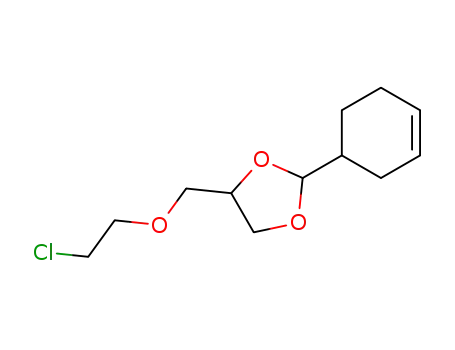 Molecular Structure of 139597-32-3 (1,3-Dioxolane, 4-[(2-chloroethoxy)methyl]-2-(3-cyclohexen-1-yl)-)