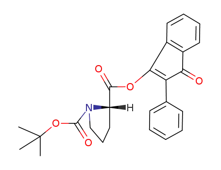 Molecular Structure of 75243-96-8 ((S)-Pyrrolidine-1,2-dicarboxylic acid 1-tert-butyl ester 2-(3-oxo-2-phenyl-3H-inden-1-yl) ester)