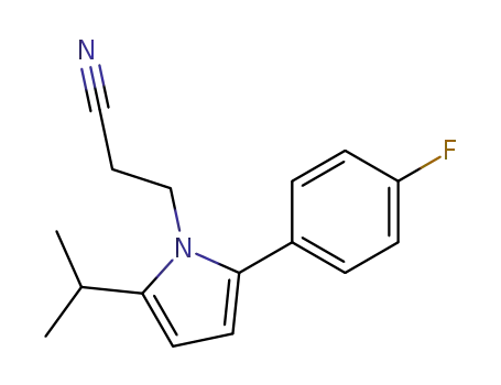 Molecular Structure of 104568-69-6 (2-<2-(4-fluorophenyl)-5-(1-methylethyl)-1H-pyrrol-1-yl>-1-cyanoethane)