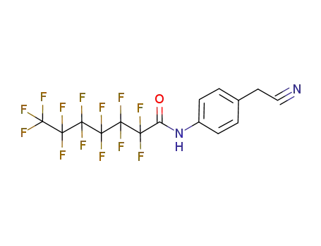 Molecular Structure of 117897-74-2 (2,2,3,3,4,4,5,5,6,6,7,7,7-Tridecafluoro-heptanoic acid (4-cyanomethyl-phenyl)-amide)