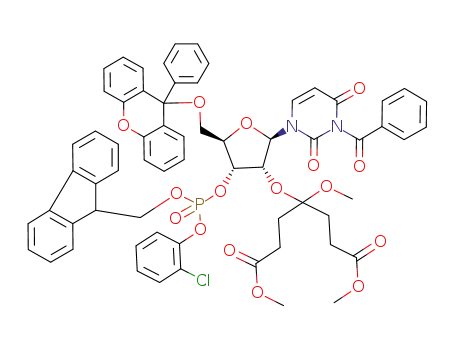 4-[(2R,3R,4R,5R)-2-(3-Benzoyl-2,4-dioxo-3,4-dihydro-2H-pyrimidin-1-yl)-4-[(2-chloro-phenoxy)-(9H-fluoren-9-ylmethoxy)-phosphoryloxy]-5-(9-phenyl-9H-xanthen-9-yloxymethyl)-tetrahydro-furan-3-yloxy]-4-methoxy-heptanedioic acid dimethyl ester